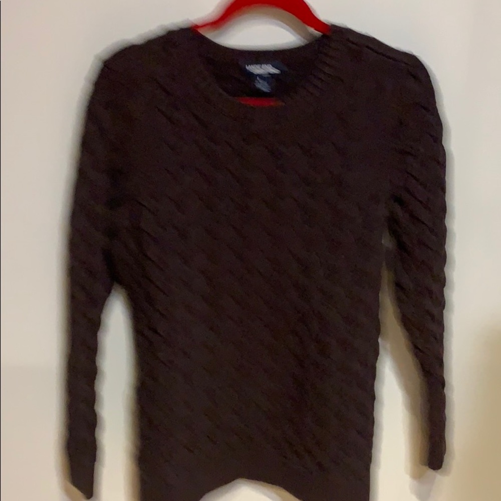 Lands End cotton cable Drifter crew neck sweater